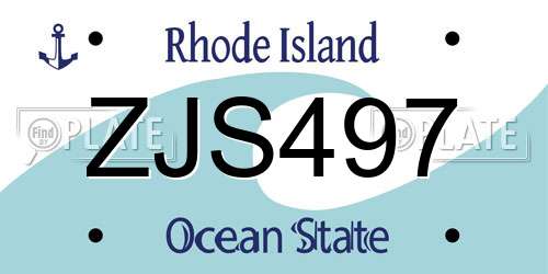 ZJS497 Rhode Island License Plate