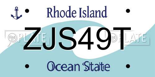 ZJS49T Rhode Island License Plate