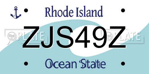 ZJS49Z Rhode Island License Plate