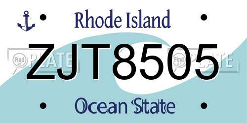 ZJT8505 Rhode Island License Plate