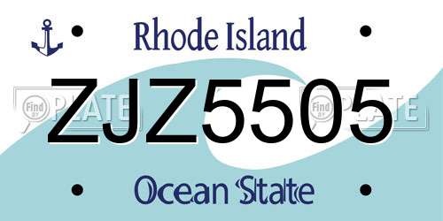 ZJZ5505 Rhode Island License Plate