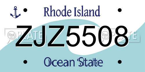 ZJZ5508 Rhode Island License Plate