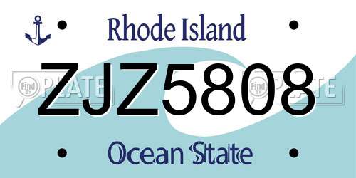 ZJZ5808 Rhode Island License Plate