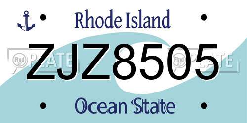 ZJZ8505 Rhode Island License Plate