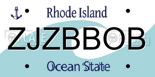 ZJZBBOB Rhode Island License Plate