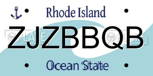 ZJZBBQB Rhode Island License Plate