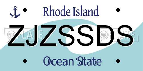 ZJZSSDS Rhode Island License Plate