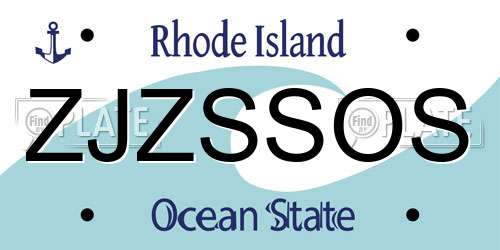 ZJZSSOS Rhode Island License Plate