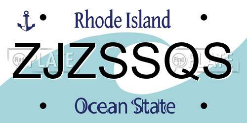 ZJZSSQS Rhode Island License Plate