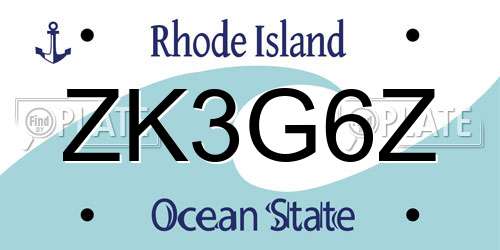 ZK3G6Z Rhode Island License Plate