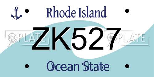 ZK527 Rhode Island License Plate