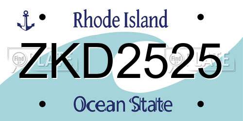 ZKD2525 Rhode Island License Plate