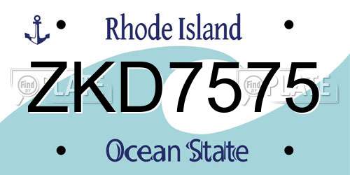ZKD7575 Rhode Island License Plate