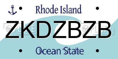 ZKDZBZB Rhode Island License Plate