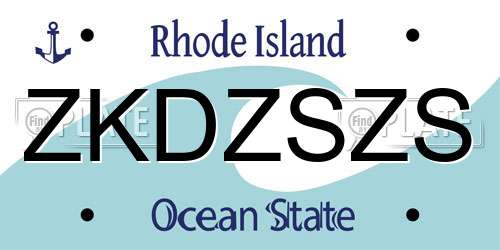 ZKDZSZS Rhode Island License Plate