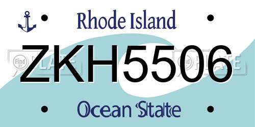 ZKH5506 Rhode Island License Plate