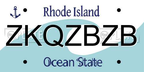 ZKQZBZB Rhode Island License Plate