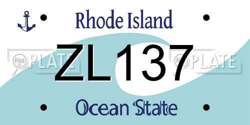 ZL137 Rhode Island License Plate