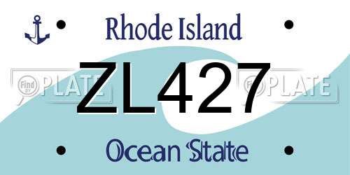 ZL427 Rhode Island License Plate