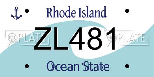 ZL481 Rhode Island License Plate