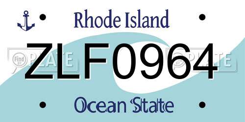 ZLF0964 Rhode Island License Plate
