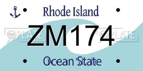 ZM174 Rhode Island License Plate
