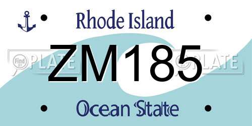 ZM185 Rhode Island License Plate