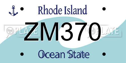 ZM370 Rhode Island License Plate