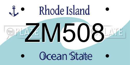 ZM508 Rhode Island License Plate