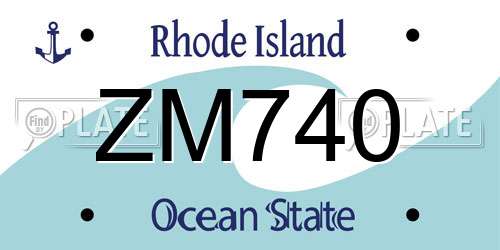 ZM740 Rhode Island License Plate