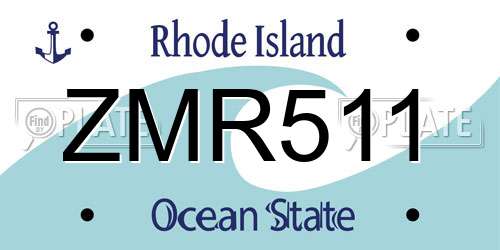 ZMR511 Rhode Island License Plate