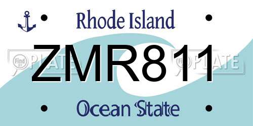 ZMR811 Rhode Island License Plate