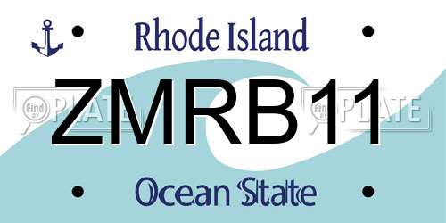 ZMRB11 Rhode Island License Plate