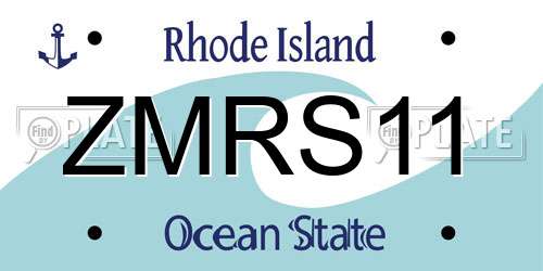 ZMRS11 Rhode Island License Plate