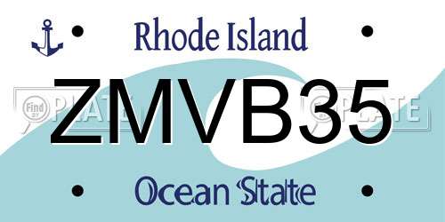 ZMVB35 Rhode Island License Plate