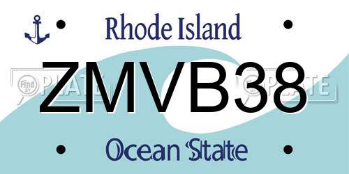 ZMVB38 Rhode Island License Plate