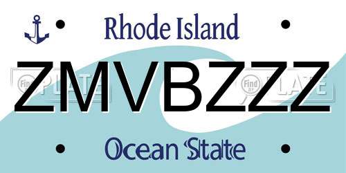 ZMVBZZZ Rhode Island License Plate