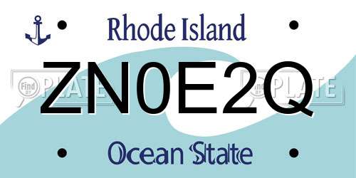 ZN0E2Q Rhode Island License Plate