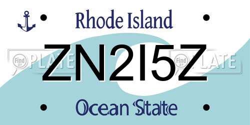 ZN2I5Z Rhode Island License Plate