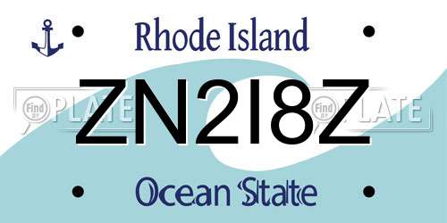 ZN2I8Z Rhode Island License Plate