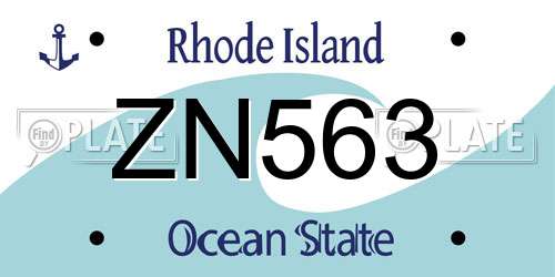ZN563 Rhode Island License Plate