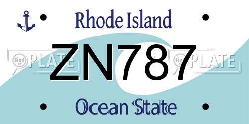 ZN787 Rhode Island License Plate