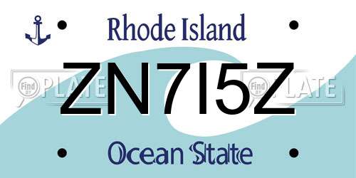 ZN7I5Z Rhode Island License Plate