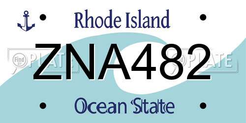ZNA482 Rhode Island License Plate