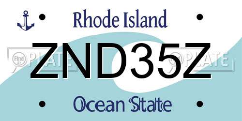 ZND35Z Rhode Island License Plate