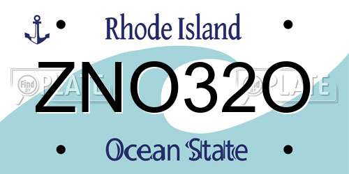 ZNO32O Rhode Island License Plate