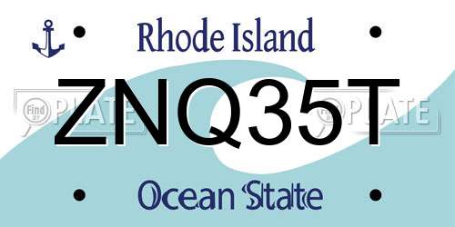 ZNQ35T Rhode Island License Plate