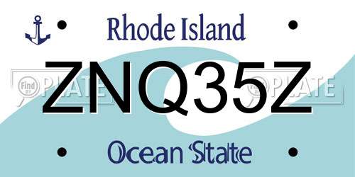 ZNQ35Z Rhode Island License Plate