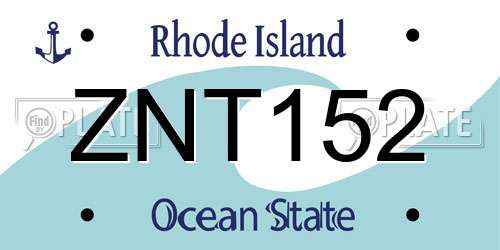 ZNT152 Rhode Island License Plate
