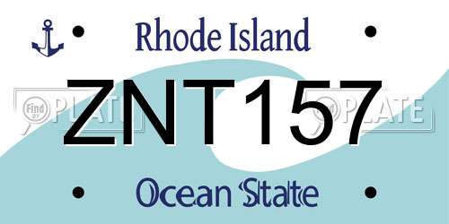 ZNT157 Rhode Island License Plate